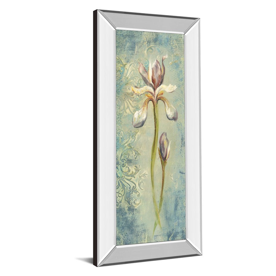 Classy Living Serene Iris 18x42in Vertical Wall Art | Contemporary Botanical with Mirrored Frame | Living Room & Bedroom Decor | 18 x 42 x | Model 1397MF