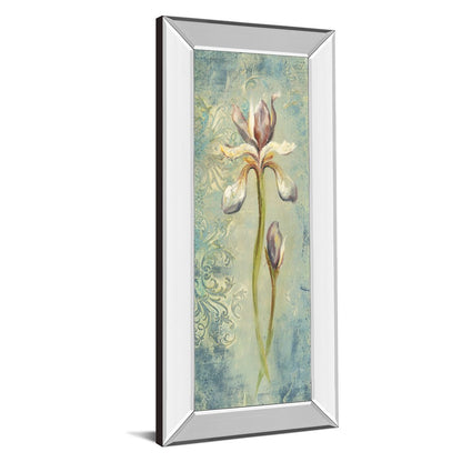 Classy Living Serene Iris 18x42in Vertical Wall Art | Contemporary Botanical with Mirrored Frame | Living Room & Bedroom Decor | 18 x 42 x | Model 1397MF