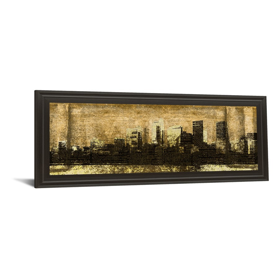 Classy Living Urban Glow Wall Art 42x18in | Contemporary Dark Chocolate MDF Frame with Glass | Living Room & Office Decor | 42 x 18 x 1 in | Model 1420