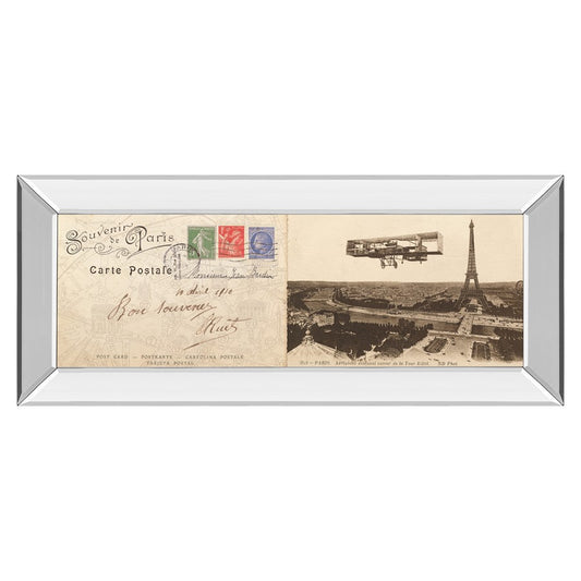 Classy Living Vintage Parisian Flight Wall Art 42x18in | Contemporary Mirrored Frame | Living Room & Office Decor | 42 x 18 x 3 in | Model 1422MF