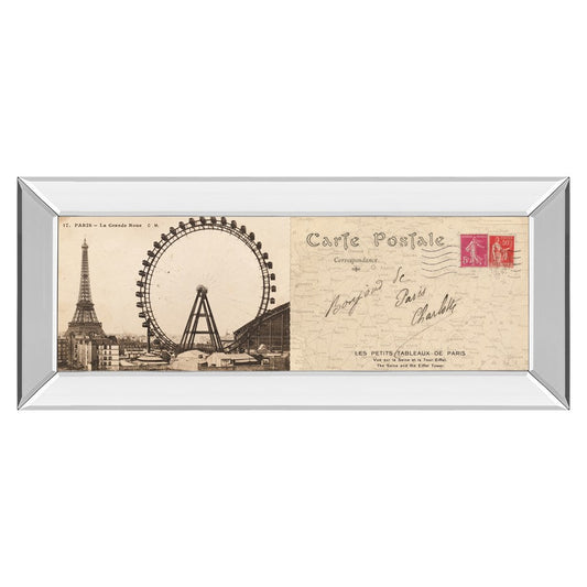 Classy Living Paris Postcard View Wall Art 42x18in | Contemporary Mirrored Frame | Living Room & Office Decor | 42 x 18 x 3 in | Model 1423MF