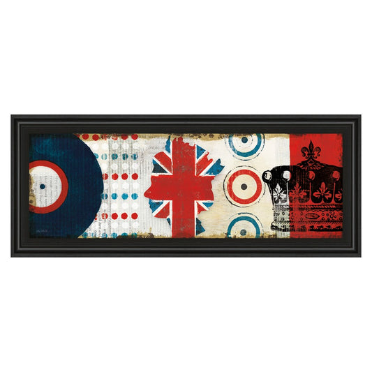 Classy Living British Invasion I Wall Art 42x18in | Contemporary Graphic Art on Paper with Midnight Aura MDF Frame | Living Room & | Model 1424