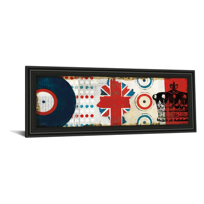 Classy Living British Invasion I Wall Art 42x18in | Contemporary Graphic Art on Paper with Midnight Aura MDF Frame | Living Room & | Model 1424