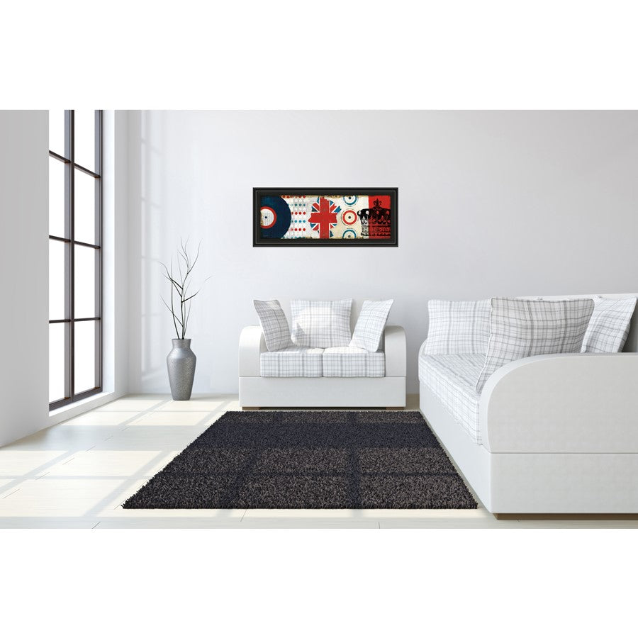 Classy Living British Invasion I Wall Art 42x18in | Contemporary Graphic Art on Paper with Midnight Aura MDF Frame | Living Room & | Model 1424