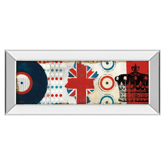 Classy Living British Invasion I 42x18in Wall Art | Contemporary Graphic Art with Mirrored Frame | Living Room & Entertainment Space Decor | Model 1424MF