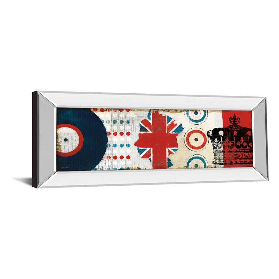 Classy Living British Invasion I 42x18in Wall Art | Contemporary Graphic Art with Mirrored Frame | Living Room & Entertainment Space Decor | Model 1424MF