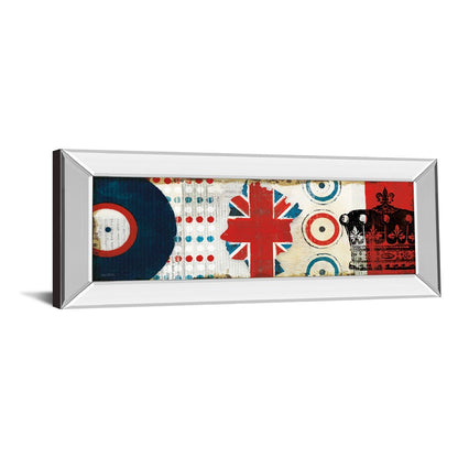 Classy Living British Invasion I 42x18in Wall Art | Contemporary Graphic Art with Mirrored Frame | Living Room & Entertainment Space Decor | Model 1424MF