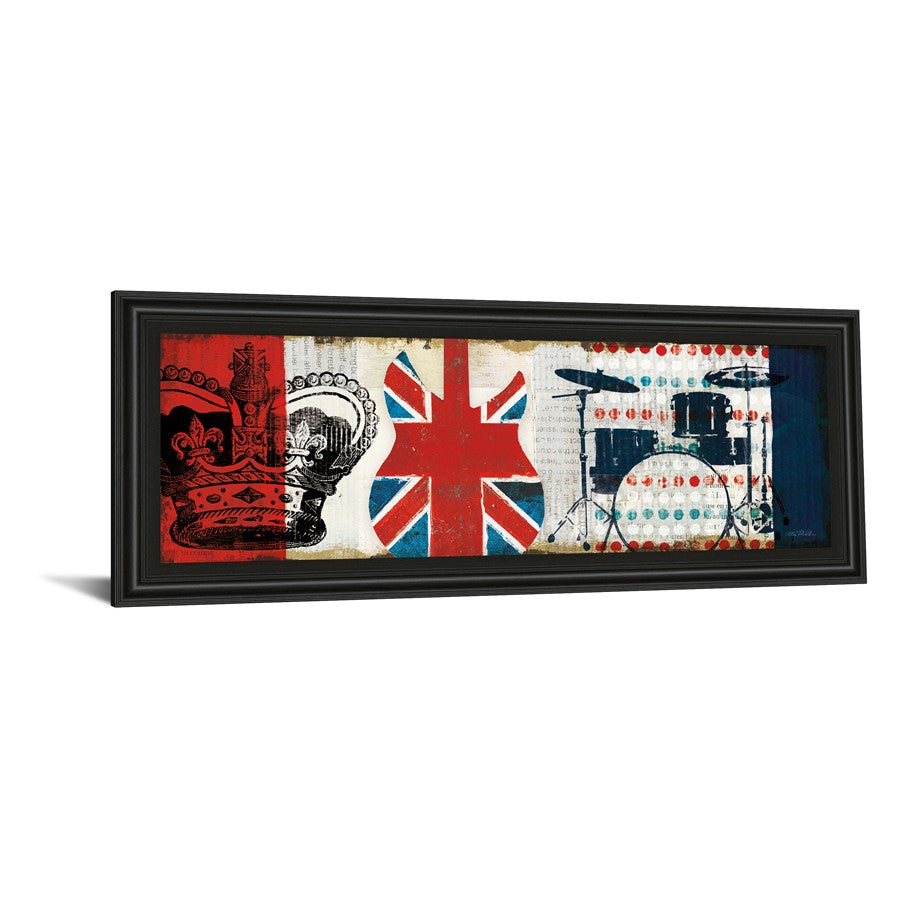 Classy Living British Rhythm Wall Art 42x18in | Contemporary Multicolor Graphic Art on Paper with MDF Midnight Aura Frame | Living Room & | Model 1425