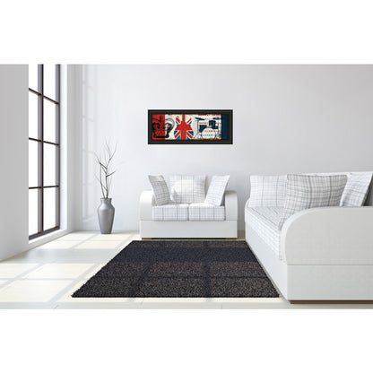 Classy Living British Rhythm Wall Art 42x18in | Contemporary Multicolor Graphic Art on Paper with MDF Midnight Aura Frame | Living Room & | Model 1425