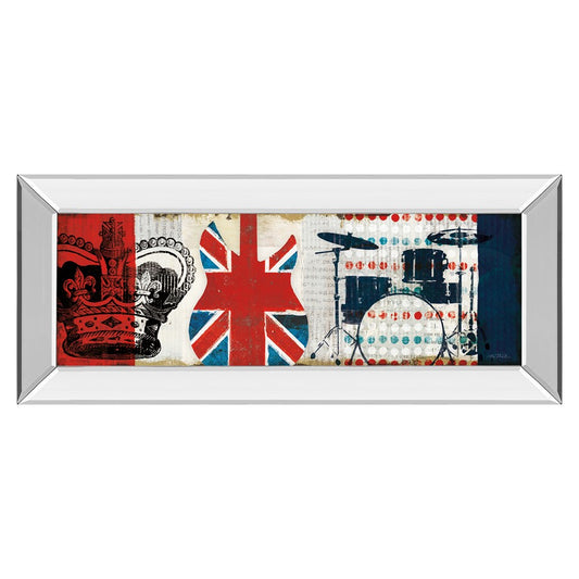 Classy Living British Rhythm 42x18in Wall Art | Contemporary Mirrored Frame | Living Room & Music Room Decor | 42 x 18 x 3 in | Model 1425MF