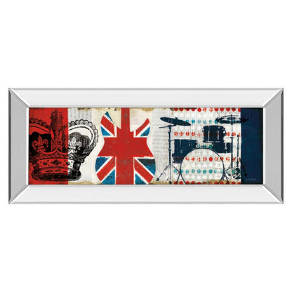 Classy Living British Rhythm 42x18in Wall Art | Contemporary Mirrored Frame | Living Room & Music Room Decor | 42 x 18 x 3 in | Model 1425MF