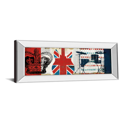 Classy Living British Rhythm 42x18in Wall Art | Contemporary Mirrored Frame | Living Room & Music Room Decor | 42 x 18 x 3 in | Model 1425MF