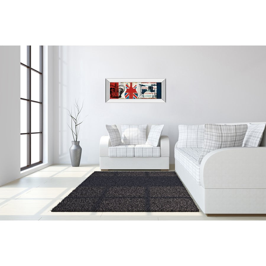 Classy Living British Rhythm 42x18in Wall Art | Contemporary Mirrored Frame | Living Room & Music Room Decor | 42 x 18 x 3 in | Model 1425MF
