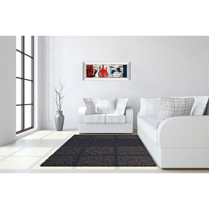 Classy Living British Rhythm 42x18in Wall Art | Contemporary Mirrored Frame | Living Room & Music Room Decor | 42 x 18 x 3 in | Model 1425MF