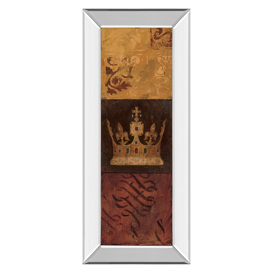 Classy Living Regal Crown Panel Wall Art 18x42in | Contemporary Mirrored Frame | Living Room & Office Statement Decor | 18 x 42 x 3 in | Model 1428MF