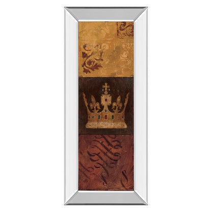 Classy Living Regal Crown Panel Wall Art 18x42in | Contemporary Mirrored Frame | Living Room & Office Statement Decor | 18 x 42 x 3 in | Model 1428MF