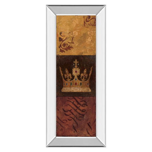 Classy Living Regal Crown Panel Wall Art 18x42in | Contemporary Mirrored Frame | Living Room & Office Statement Decor | 18 x 42 x 3 in | Model 1428MF