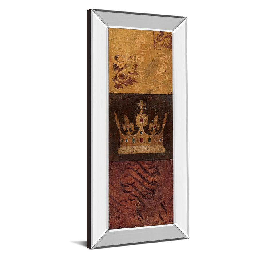 Classy Living Regal Crown Panel Wall Art 18x42in | Contemporary Mirrored Frame | Living Room & Office Statement Decor | 18 x 42 x 3 in | Model 1428MF