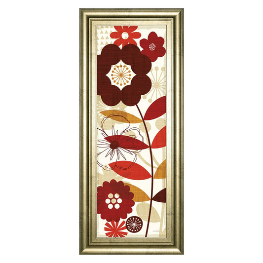 Classy Living Floral Pop Panel I Wall Art 18x42in | Contemporary Multicolor Paper on MDF Frame | Living Room & Bedroom Botanical Decor | 1 x | Model 1433