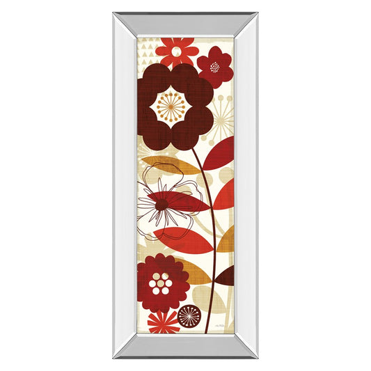 Classy Living Floral Pop Panel I Wall Art 18x42in | Contemporary Botanical Print with Mirrored Frame | Living Room, Bedroom & Office Decor | Model 1433MF