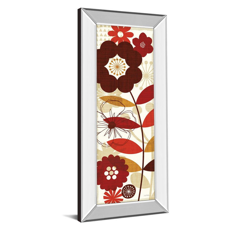 Classy Living Floral Pop Panel I Wall Art 18x42in | Contemporary Botanical Print with Mirrored Frame | Living Room, Bedroom & Office Decor | Model 1433MF