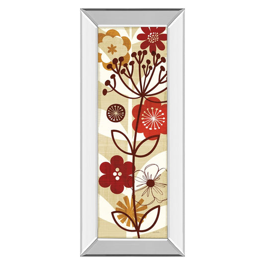Classy Living Floral Pop Panel II 18x42in Wall Art | Contemporary Multicolor Botanical Print with Mirrored Frame | Living Room & Bedroom | Model 1434MF