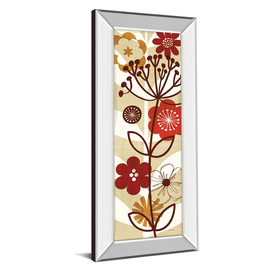 Classy Living Floral Pop Panel II 18x42in Wall Art | Contemporary Multicolor Botanical Print with Mirrored Frame | Living Room & Bedroom | Model 1434MF