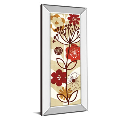 Classy Living Floral Pop Panel II 18x42in Wall Art | Contemporary Multicolor Botanical Print with Mirrored Frame | Living Room & Bedroom | Model 1434MF