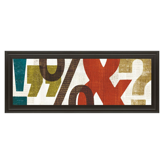 Classy Living Punctuated Illusion 42x18in Wall Art | Contemporary Multicolor Paper on MDF in Dark Chocolate Frame | Living Room & Office | Model 1437
