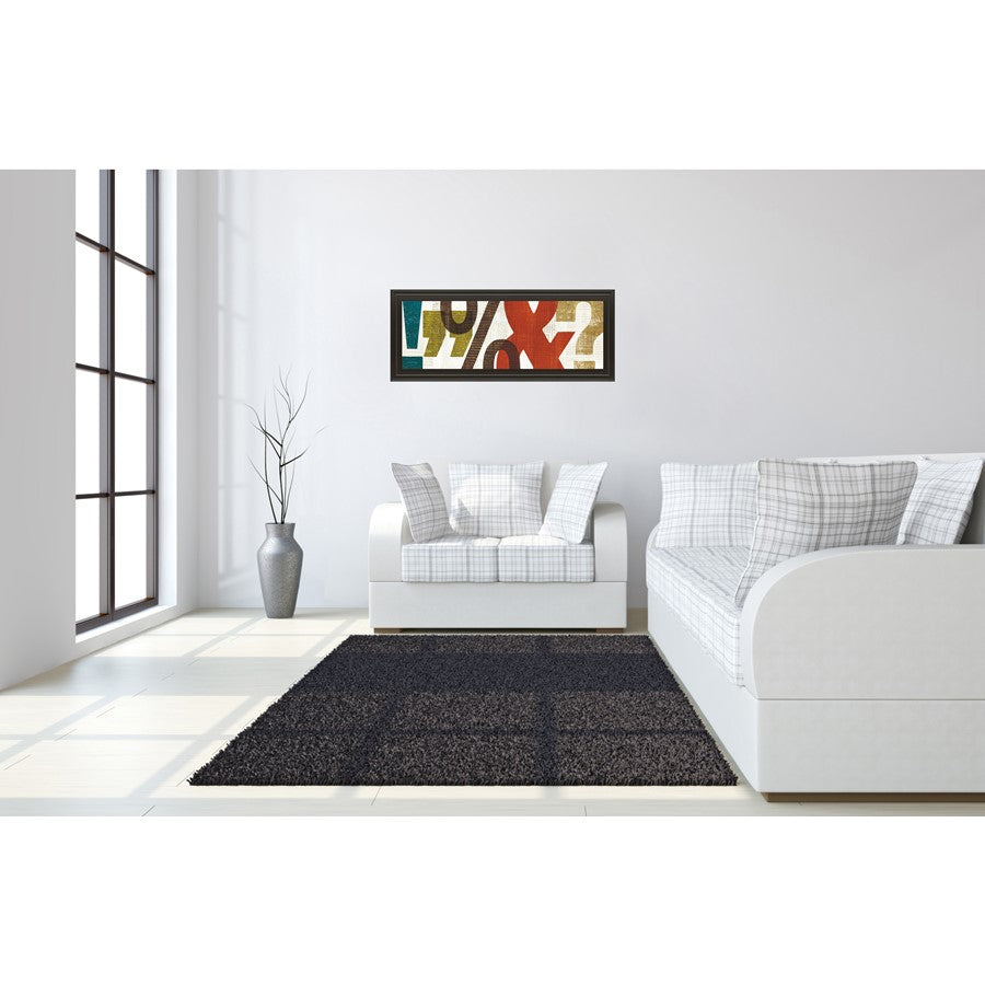 Classy Living Punctuated Illusion 42x18in Wall Art | Contemporary Multicolor Paper on MDF in Dark Chocolate Frame | Living Room & Office | Model 1437