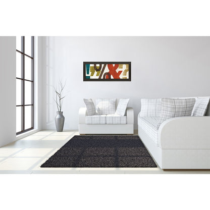Classy Living Punctuated Illusion 42x18in Wall Art | Contemporary Multicolor Paper on MDF in Dark Chocolate Frame | Living Room & Office | Model 1437