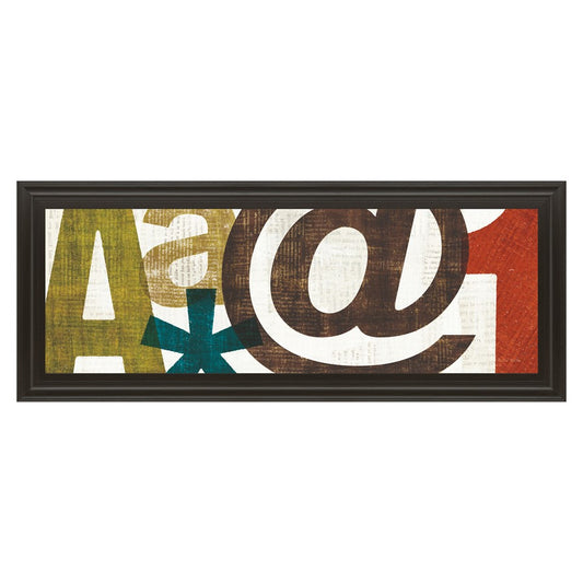 Classy Living Typographic Harmony 42x18in Wall Art | Contemporary Multicolor Paper on MDF in Dark Chocolate Frame | Living Room & Office | Model 1438