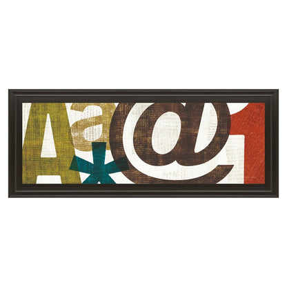 Classy Living Typographic Harmony 42x18in Wall Art | Contemporary Multicolor Paper on MDF in Dark Chocolate Frame | Living Room & Office | Model 1438