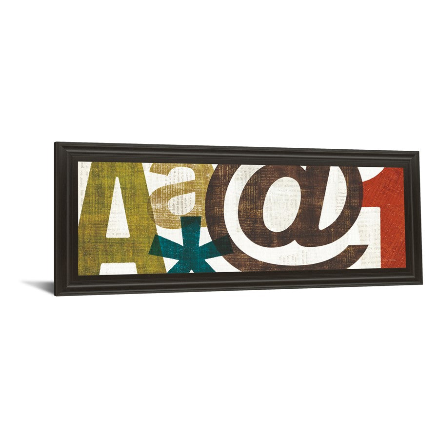 Classy Living Typographic Harmony 42x18in Wall Art | Contemporary Multicolor Paper on MDF in Dark Chocolate Frame | Living Room & Office | Model 1438