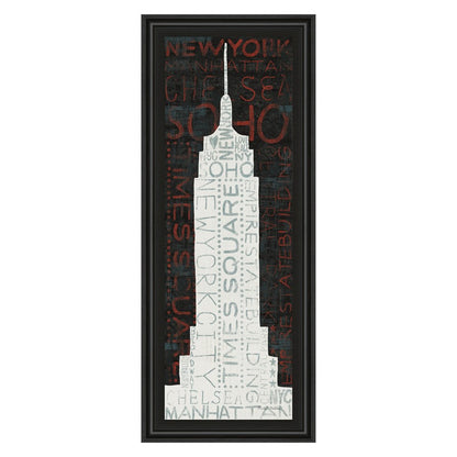 Classy Living Empire Silhouette 42in H Wall Art | Contemporary Midnight Aura MDF Frame with Paper Print | Living Room & Office Decor | 18 x | Model 1441