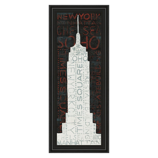 Classy Living Empire Silhouette 42in H Wall Art | Contemporary Midnight Aura MDF Frame with Paper Print | Living Room & Office Decor | 18 x | Model 1441