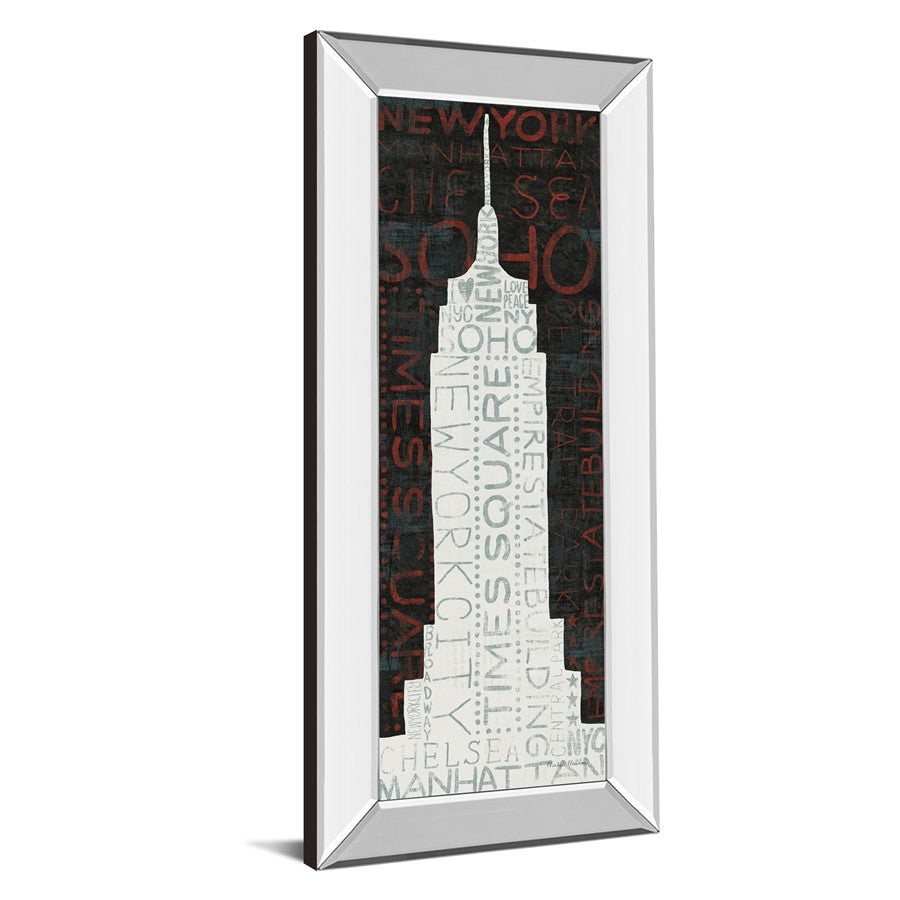 Classy Living Empire Silhouette 18x42in Wall Art | Contemporary Typographic Design with Mirrored Frame | Living Room & Office Decor | 18 x | Model 1441MF