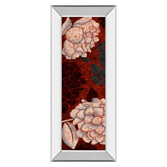 Classy Living Eliose Floral Elegance 18x42in Wall Art | Contemporary Multicolor Floral on Mirrored Frame | Living Room & Bedroom Decor | 18 | Model 1447MF