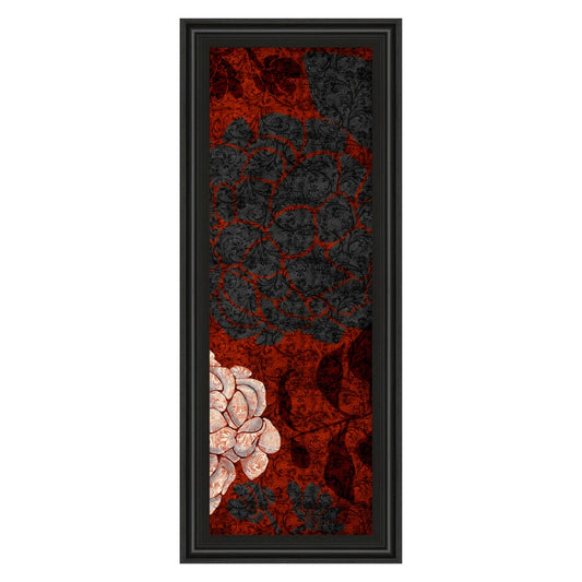 Classy Living Eliose 18x42in Wall Art | Contemporary Midnight Aura MDF Frame with Real Glass | Living Room & Bedroom Botanical Decor | 1 x 18 | Model 1448