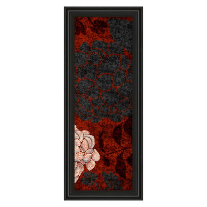 Classy Living Eliose 18x42in Wall Art | Contemporary Midnight Aura MDF Frame with Real Glass | Living Room & Bedroom Botanical Decor | 1 x 18 | Model 1448