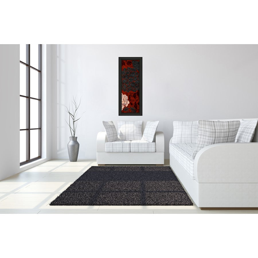 Classy Living Eliose 18x42in Wall Art | Contemporary Midnight Aura MDF Frame with Real Glass | Living Room & Bedroom Botanical Decor | 1 x 18 | Model 1448