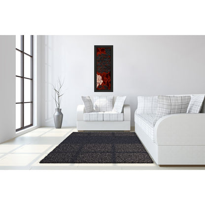 Classy Living Eliose 18x42in Wall Art | Contemporary Midnight Aura MDF Frame with Real Glass | Living Room & Bedroom Botanical Decor | 1 x 18 | Model 1448