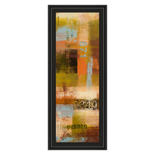 Classy Living Departures II 42in Tall Wall Art | Contemporary Mixed Media on Paper in Midnight Aura Frame | Living Room & Office Statement | Model 1449