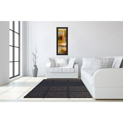 Classy Living Departures II 42in Tall Wall Art | Contemporary Mixed Media on Paper in Midnight Aura Frame | Living Room & Office Statement | Model 1449