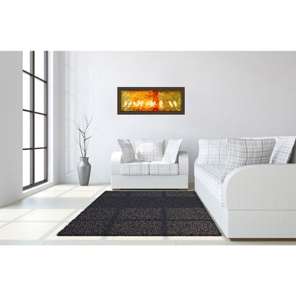 Classy Living Reunion Flock 42x18in Wall Art | Contemporary Cinnamon Mocha MDF Frame with Glass | Living Room, Bedroom & Office Decor | 42 x | Model 1453