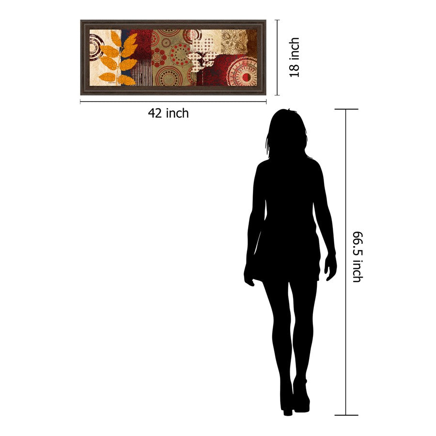Classy Living Autumn Harmony 42x18in Wall Art | Contemporary Mixed Media Cinnamon Mocha Frame | Living Room & Office Decor | 42 x 18 x 1 in | Model 1461