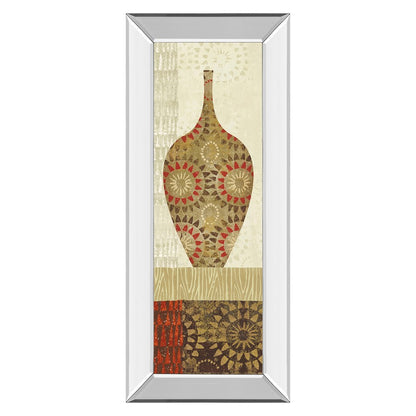 Classy Living Spice Vessel Pattern 18x42in Rectangular Wall Art | Contemporary Mirrored Frame | Living Room & Dining Room Decor | 18 x 42 x | Model 1463MF