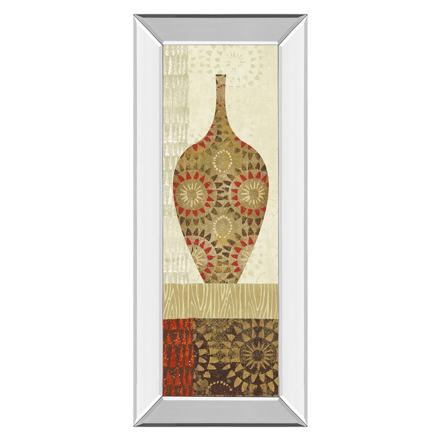Classy Living Spice Vessel Pattern 18x42in Rectangular Wall Art | Contemporary Mirrored Frame | Living Room & Dining Room Decor | 18 x 42 x | Model 1463MF