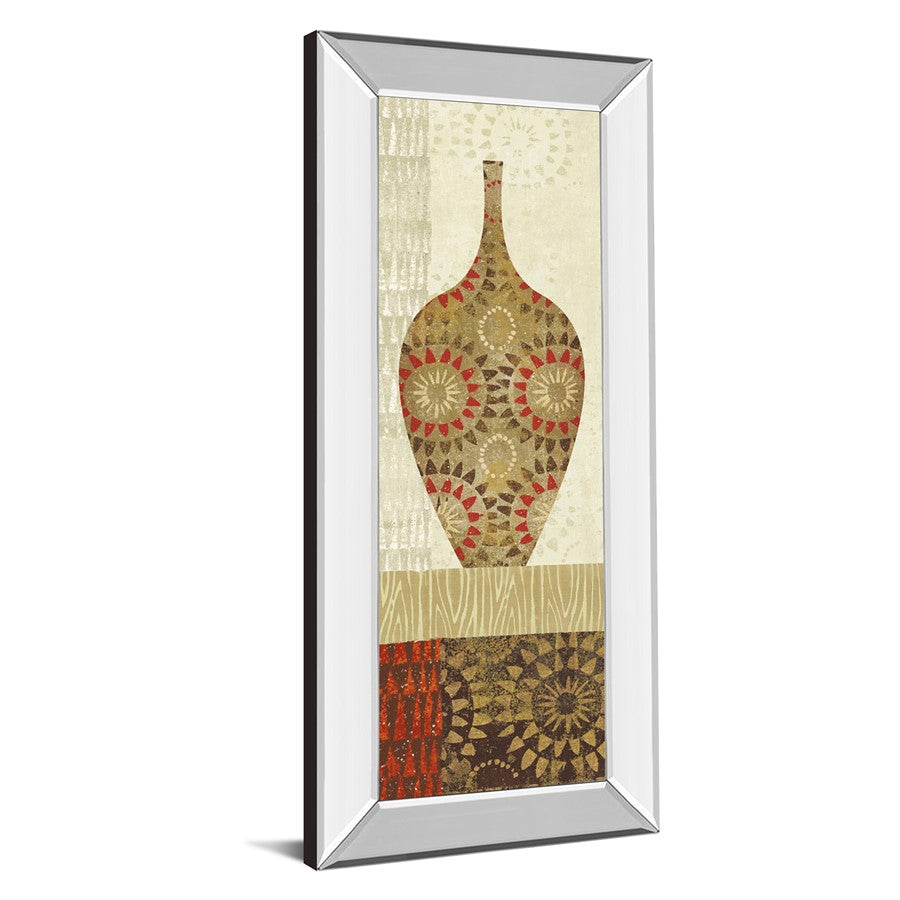 Classy Living Spice Vessel Pattern 18x42in Rectangular Wall Art | Contemporary Mirrored Frame | Living Room & Dining Room Decor | 18 x 42 x | Model 1463MF