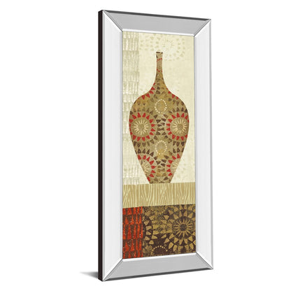 Classy Living Spice Vessel Pattern 18x42in Rectangular Wall Art | Contemporary Mirrored Frame | Living Room & Dining Room Decor | 18 x 42 x | Model 1463MF